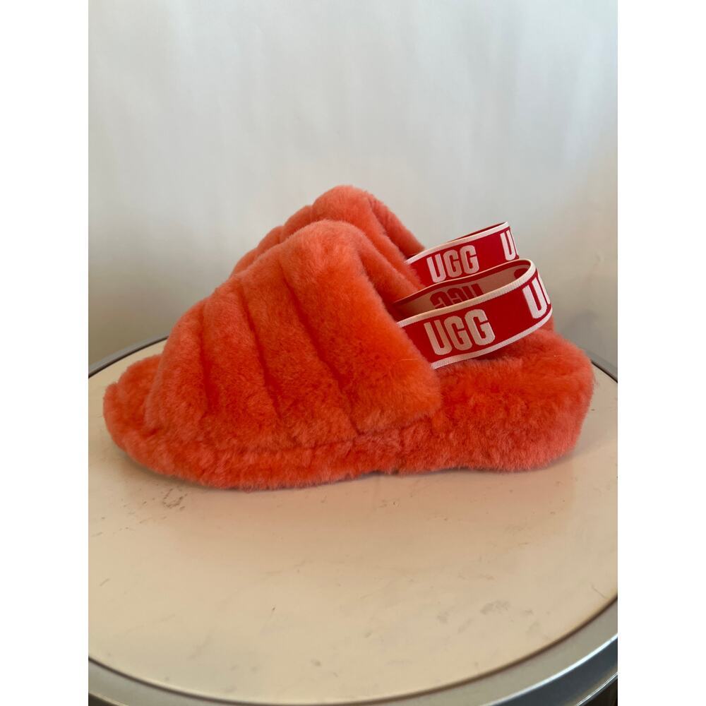 UGG Fluff Yeah Slide Sandals Slippers Hibiscus Pink Size 9 Womens